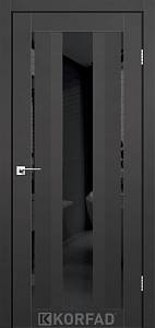 Двери Korfad Aliano AL-02 Super Pet антрацит 800*2000  зеркало черное двухстороннее