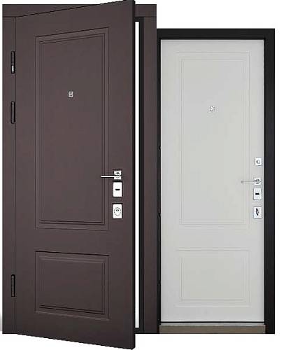 Двері вхідні. Abwehr (Grand) Ramina (509/520) 860/960х2050 (Бронзовий браш/білий мат)