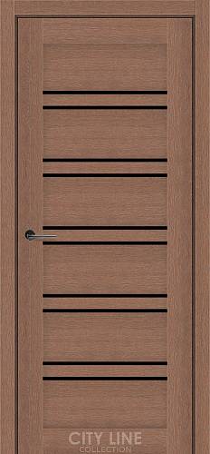 Дверне полотно FOXTON City Line (800 х 2000, Дуб Бронзовий, Чорне скло)