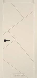 Дверне полотно Victoria DeLuxe  ПВХ Дуб Серебрянный (800*2000) стекло черное