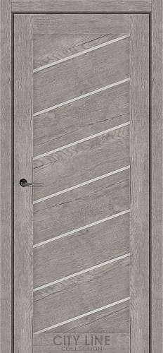 Дверне полотно GRANDIN City Line (600 х 2000, Рустік Авіньйон Сірий, Сатин білий)