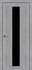 Дверне полотно MORRISON City Line (800 х 2000, Дуб Айс, Чорне скло)