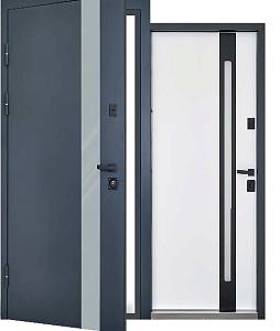 Двері вхідні уличн Abwer (Defender) 506 Nordiglass860/960х2050 ( RAL 7021/Белый)