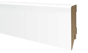 Плінтус ОМиС МДФ 100*19*2400 прямой на кляймер белый silk mat (4 шт-уп)