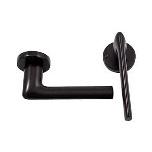 Дверная ручка Convex 1485 на круглой розетке матовый черный