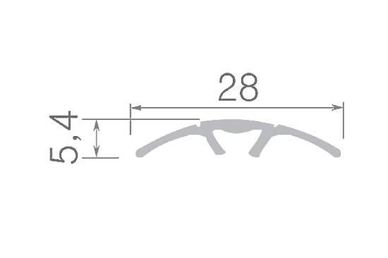 О-100-10 Поріг Оміс (28,2 * 5,4мм) гладкий потай дуб рустик (1800мм)