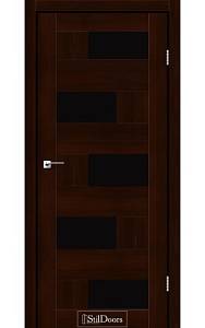 Дверне полотно NEPAL StilDoors Каштан (800*2000) ПВХ, стекло черное