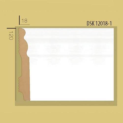 Плінтус Decolux DSK 12018 білий 120 * 18 * 2400мм (12шт/уп)