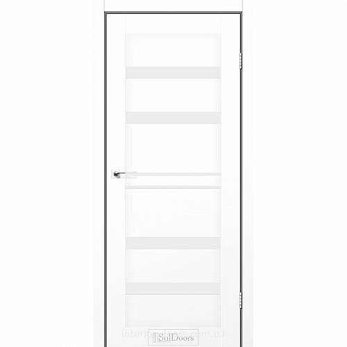Дверь Cuba StilDoors Белый мат (700*2000) ПВХ, стекло сатин