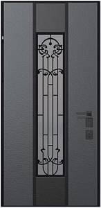 Двері вхідні Hardy St Securemme HPL Bolonya carbon grey (870*970*2050) стеклопакет с ковкой
