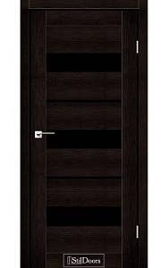 Дверне полотно MEXICO StilDoors Венге премиум (800*2000) ПВХ, стекло черное