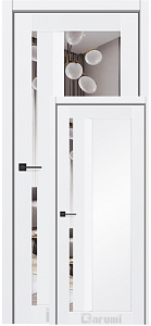 Дверне полотно Darumi  FLORIANA-02 800 х 2000, Білий матовий, Дзеркало срібне/Глухе