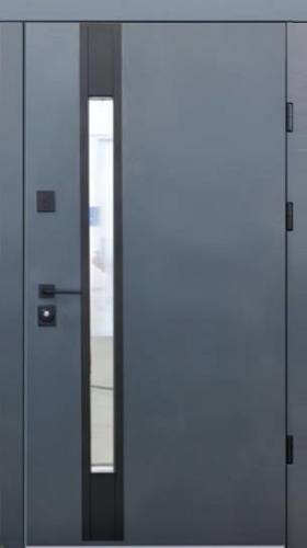 Двері вхідні Страж Smart Street Rio-S(стеклопакет) антрацит серый 850*2040 (фурнитура чорна)