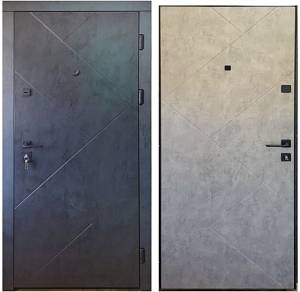 Двері вхідні Artiz Тип 14 Модель 171 Бетон антрацит/ Бетон сірий 850мм ліва МДФ/МДФ