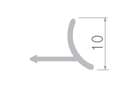 608-01 Порог Омис (10мм) внутренний угол серебро для плитки (2500мм)