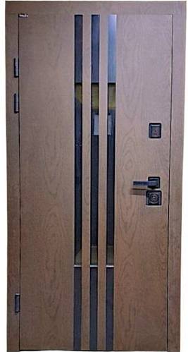 Двері вхідні Портала Люкс Полімер Тріумф Полімер Дуб темний-горіх натур 950*2040 права