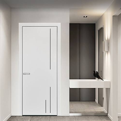 Двері Danapris  Loft M12/М10 фарба (RAL 9003 білий) +чорний торець