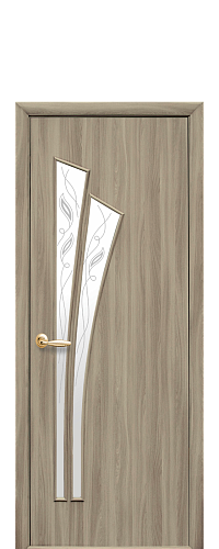 Дверне полотно Новий стиль Лилия сандал (600*2000) экошпон стекло с рис. Р3