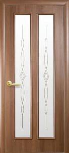Дверне полотно Новий стиль Стелла зол. ольха (800*2000) ПВХ De Luxe стекло с рис. Р1