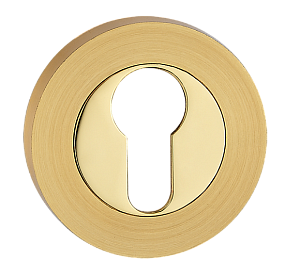 Накладка MVM на замок под цилиндр E3 PB/SB полирован. латунь/матовая латунь (цинковый сплав)