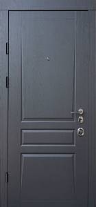 Двері Вхідні Булат Олимп 216 Дуб Графіт/ Біла текстура (нерж.поріг; ручка Smart)(850)ліва