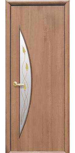 Дверне полотно Новий стиль Луна ольха 3D (600*2000) экошпон стекло с рис. Р1 СНЯТО