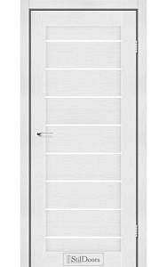 Дверне полотно TANZANIA StilDoors Белое дерево (800*2000) ПВХ, стекло сатин (СК)