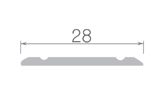 О-227-05 Порог Омис (28мм) стыковочный рифленый орех (1800мм)