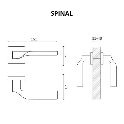 Дверная ручка SYSTEM Spinal RO11 CBM Матовый Хром
