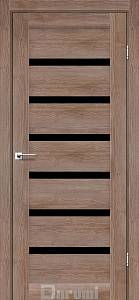 Дверь межкомнатная Darumi Vela Орех бургун (800*2000) стекло чорное