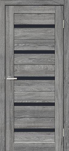 Дверь  Doors Smart С026 дуб сиерра (800*2000) ПВХ, черное стекло (Ск)