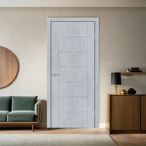 Дверне полотно VIDORA  Korfad Express цемент світлий/бетон графіт глухе 800*2000