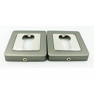 Накладка  ключ Trion  (96510 Лех) квадрат\РАМКА (ZL02cylinder) BNB-D/NP графит/хром (96510 Лех)
