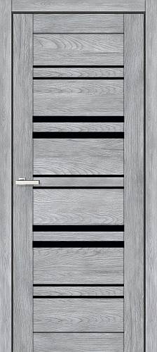 Дверь  Doors Smart С017 Дуб Лофт (800*2000) ПВХ, черное стекло)