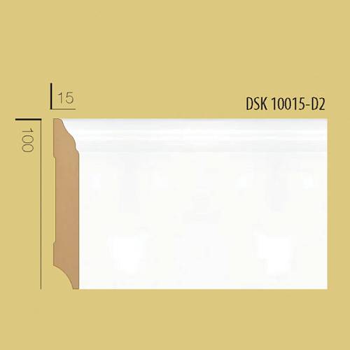 Плінтус Decolux DSK 10015 білий 100 * 15 * 2400мм (18шт/уп)