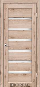 Двери Korfad Porto РR-01 дуб тобакко 0,80х2 стекло сатин белый