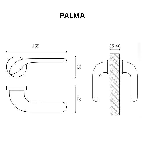 Дверная ручка SYSTEM Palma RO12 AL6 Черный Матовый