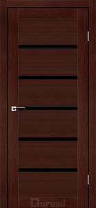 Дверь межкомнатная Darumi Tina Венге панга (800*2000) стекло черное