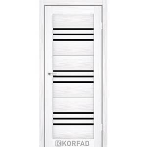 Двери Korfad Florence FL-05 РР белая мадрина 800*2000 стекло черное