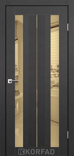 Двери Korfad Aliano AL-01 Super Pet антрацит 800*2000 зеркало бронза двухстороннее