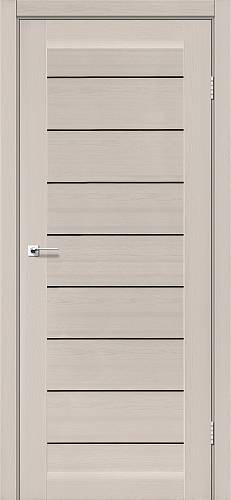 Двері міжкімнатні Leador Neapol дуб латте (700 * 2000) sincrolam, чорне скло