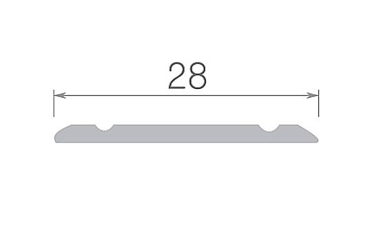 227-01 Порог Омис (28мм) рифленый серебро (1800мм)