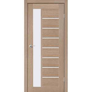 Дверь межкомнатная Leador Lorenza дуб мокко (800*2000) sincrolam, стекло сатин белый