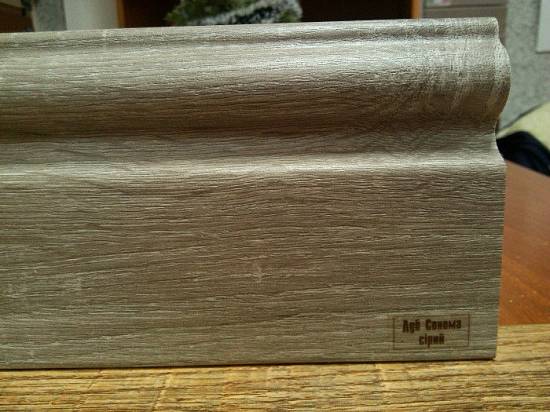 Плінтус МДФ Супер Профіль h 110 Дуб Сонома Сірий ПП16110 (2800х110х16мм) (8шт/уп/22,8кг)