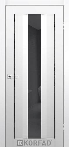 Двери Korfad Aliano AL-02 Super Pet аляска 800*2000  зеркало графит двухстороннее