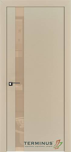 Дверь Терминус Urban  21 шпон ясен крема  (800*2000) чорне скло