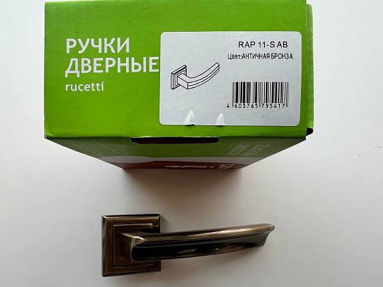 Дверні ручки Rucetti RAP 11-S АВ бронза