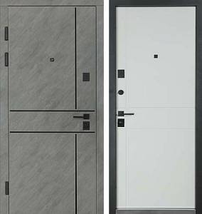 Двері Вхідні Булат Ультра(квадро)Securemme мод.540/249 Зріз каменю/Білий матовий гладкий 850права СЧ