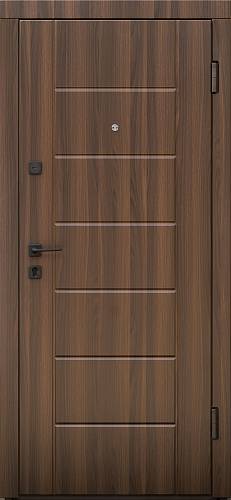Двері вхідні Форт Нокс Сіті Горіх шоколадний/Дуб немо сріблястий DG-36 950 х 2030ліва квартира