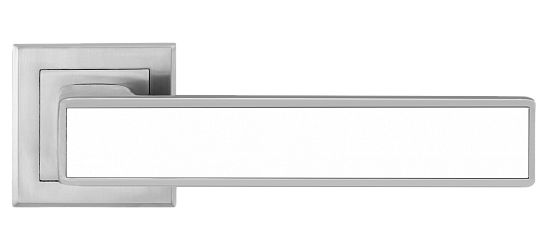 Ручка дверная MVM А-2015 MC+WHITE матовый хром с белой вставкой